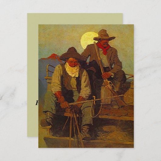 Riding Shotgun Westerne uitnodiging (Voorkant / Achterkant)