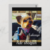 Riding Shotgun Yorkie Personalize Briefkaart (Voorkant / Achterkant)