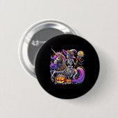 Riding Skeleton Unicorn Halloween kostuum Ronde Button 5,7 Cm (Voorkant /achterkant)