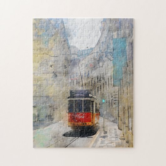 Riding the Tram-Lissabon, Portugal Puzzle Legpuzzel (Verticaal)