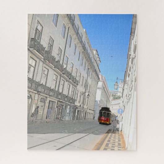 Riding the Tram-Lissabon, Portugal Puzzle Legpuzzel (Verticaal)