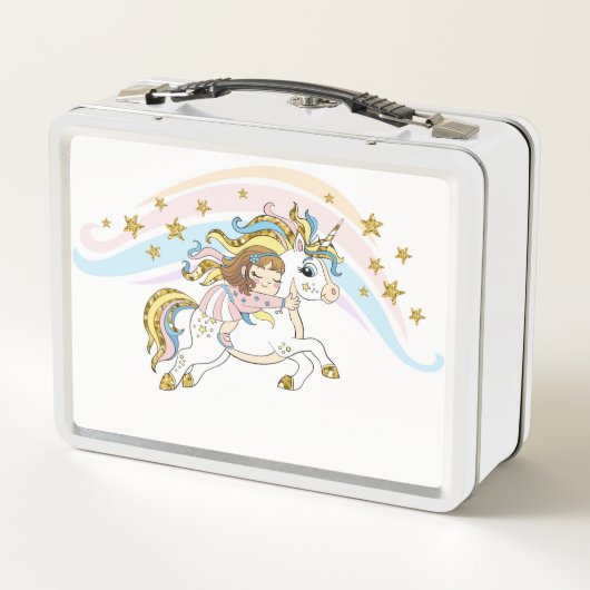 Riding Unicorns Metal Lunch Box (Achterkant)