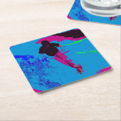 Riding van de melkweg - Scooter Rider Kartonnen Onderzetters (Schuin)