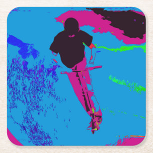 Riding van de melkweg - Scooter Rider Kartonnen Onderzetters