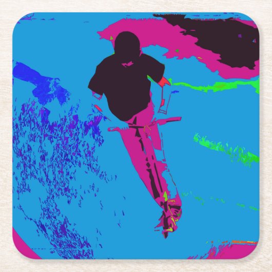 Riding van de melkweg - Scooter Rider Kartonnen Onderzetters (Voorkant)