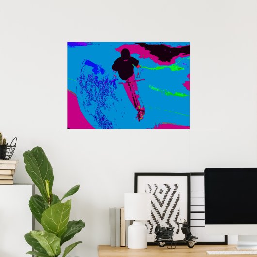 Riding van de melkweg - Scooter Rider Poster (Thuiskantoor)