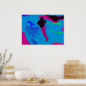 Riding van de melkweg - Scooter Rider Poster (Keuken)