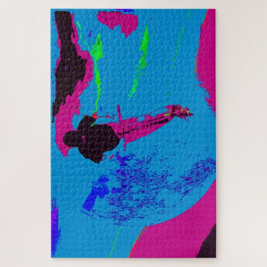 Riding van het galaxy - Scooter Rider Puzzle Legpuzzel (Verticaal)