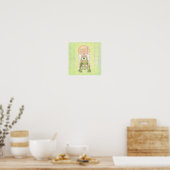 Ridschildpad voor klein meisje poster (Keuken)