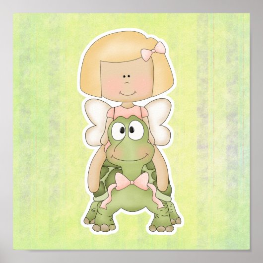 Ridschildpad voor klein meisje poster (Voorkant)