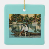 Rid'um Gator Grappige Ansichtkaart Keramisch Ornament (Achterkant)