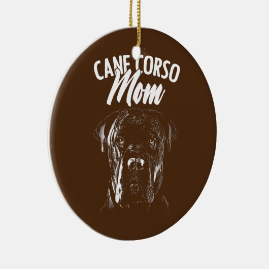 Rie Corso Mam Dog Eigenaar Keramisch Ornament (Rechts)