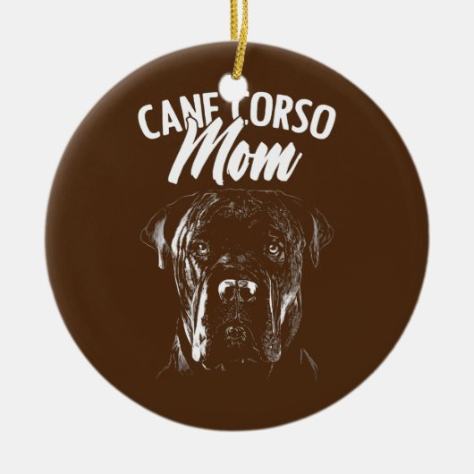 Rie Corso Mam Dog Eigenaar Keramisch Ornament (Voorkant)