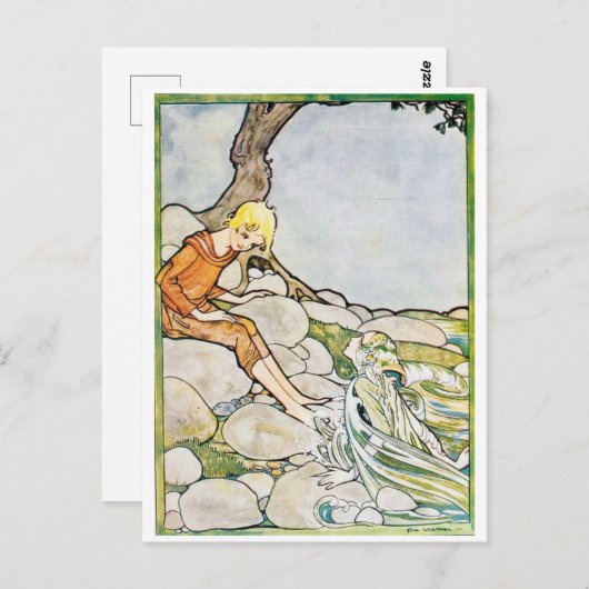  Rie Cramer Illustratie Mermaid and Boy Briefkaart (Voorkant / Achterkant)