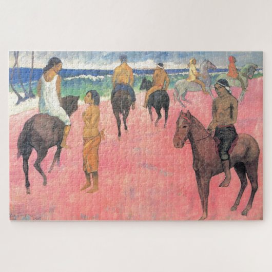 Rieders op het strand van Gauguin Tahitian People  Legpuzzel (Horizontaal)