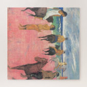 Rieders op het strand van Gauguin Tahitian People  Legpuzzel (Horizontaal)