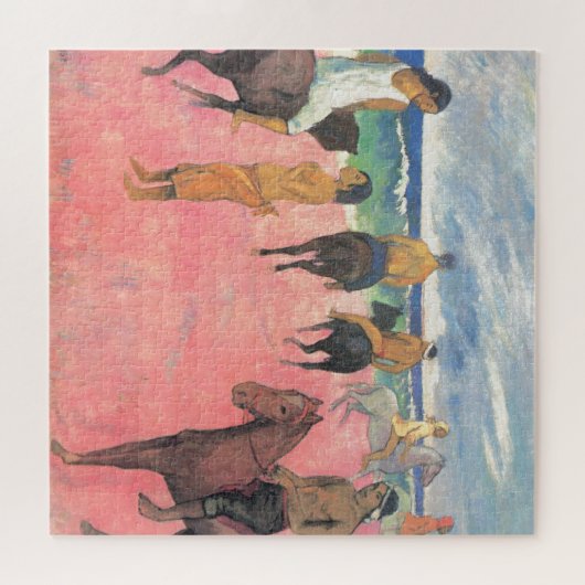 Rieders op het strand van Gauguin Tahitian People Legpuzzel (Horizontaal)