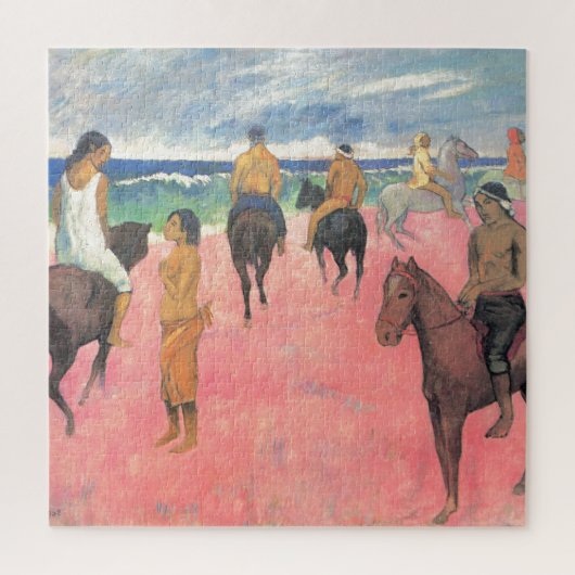 Rieders op het strand van Gauguin Tahitian People  Legpuzzel (Verticaal)