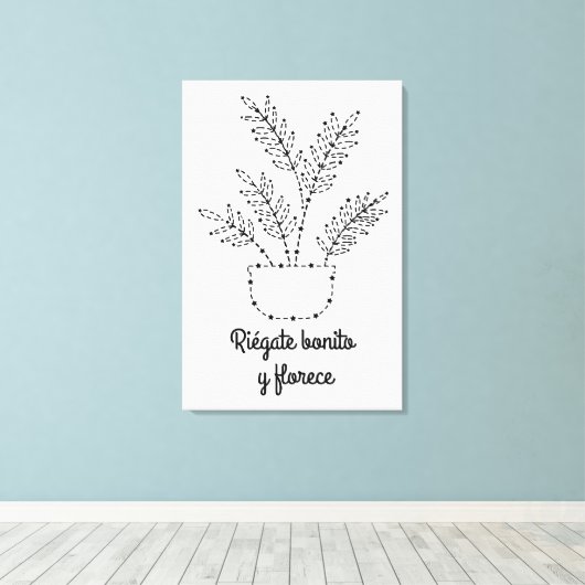 Riégate bonito I Lienzo vertical Canvas Afdruk (Insitu (Houten vloer))