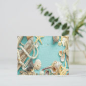 riem, , collage, turquoise, chic, trendy, leuk briefkaart (Staand voorkant)