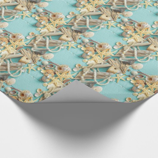 riem, , collage, turquoise, chic, trendy, leuk cadeaupapier (Hoek)