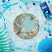 riem, , collage, turquoise, chic, trendy, leuk papieren bordje (Feest)