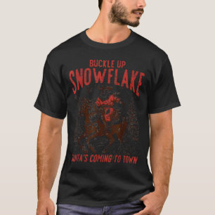 Riem Vast Sneeuwvlok Kerstman Cowboy Westerse Fees T-shirt
