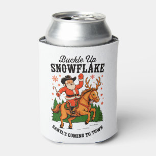 Riem Vast Sneeuwvlok Rodeo Cowboy Kerstman Kerstmi Blikjeskoeler