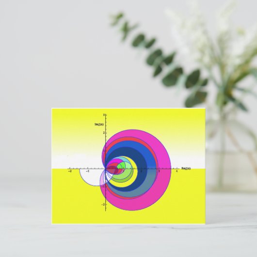 Riemann zeta functie yellow.png briefkaart (Staand voorkant)