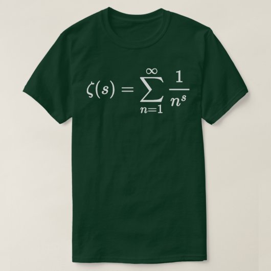 riemann zeta function dark version  t-shirt (Design voorkant)