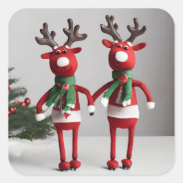 Riendeers Vierkante Sticker