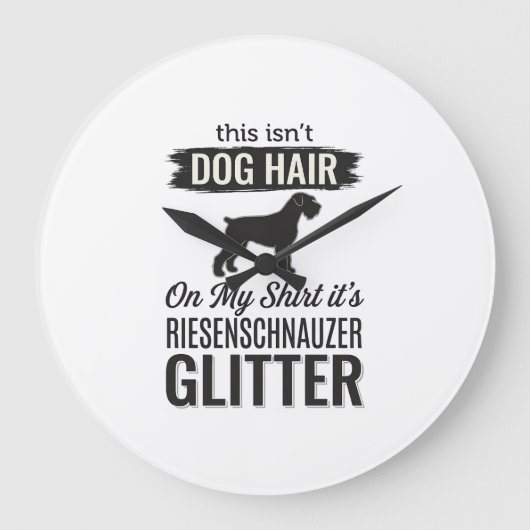 Riesenschnauzer Glitter Grappige Hond Liefhebber O Grote Klok (Voorkant)