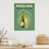 Riesling Groene Vintage Reis Poster (Keuken)