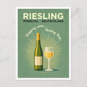 Riesling Moseltal Duitsland Groene Vintage Reis Ku Briefkaart