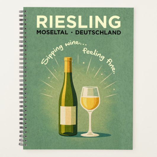 Riesling Moseltal Germany Vintage Travel Art Planner (Voorkant)