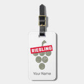 Riesling Vine  Wijndrinker Druivenontwerp Bagagelabel (Voorkant verticaal)