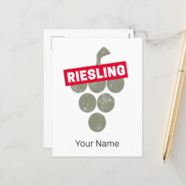 Riesling Vine  Wijndrinker Druivenontwerp Feestdagenkaart