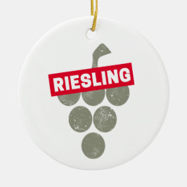 Riesling Vine  Wijndrinker Druivenontwerp Keramisch Ornament