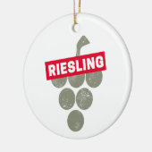 Riesling Vine  Wijndrinker Druivenontwerp Keramisch Ornament (Links)