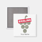 Riesling Vine  Wijndrinker Druivenontwerp Magneet (Voorkant / Achterkant)
