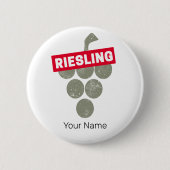 Riesling Vine  Wijndrinker Druivenontwerp Ronde Button 5,7 Cm (Voorkant)