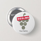 Riesling Vine  Wijndrinker Druivenontwerp Ronde Button 5,7 Cm (Voorkant /achterkant)