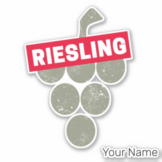 Riesling Vine  Wijndrinker Druivenontwerp Sticker (Voorkant)