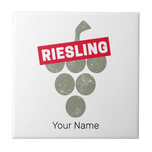 Riesling Vine  Wijndrinker Druivenontwerp Tegeltje (Voorkant)