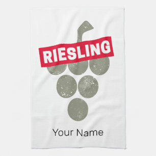 Riesling Vine Wijndrinker Druivenontwerp Theedoek
