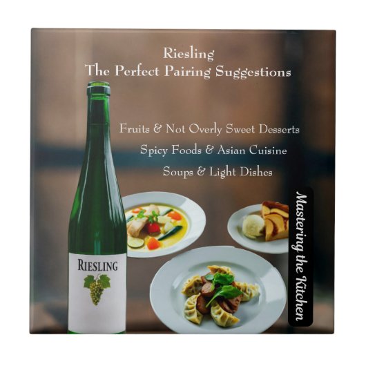 Riesling Wijncombinatiegids/Master the Kitchen Tegeltje (Voorkant)