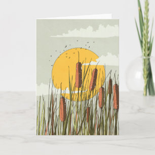 Riet in de Zonsondergang Kaart