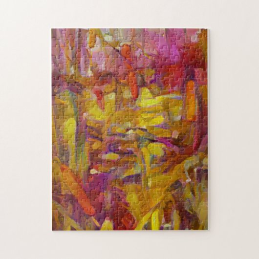 riet in natuur, levendige kleurstofpuzzel legpuzzel (Verticaal)