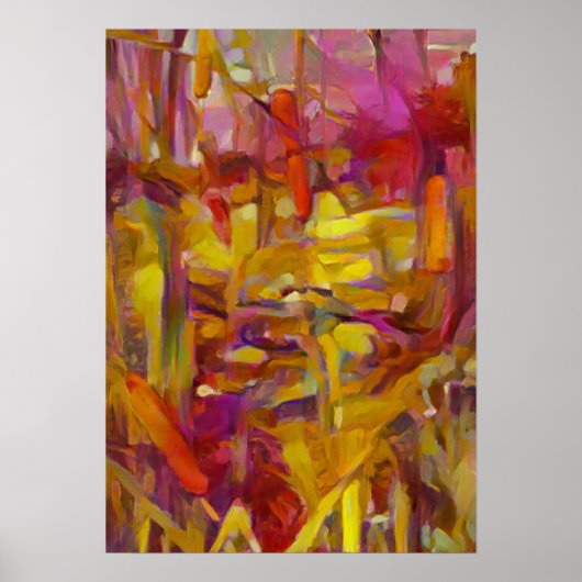 riet in natuur trillende kleuren A.I. Poster (Voorkant)