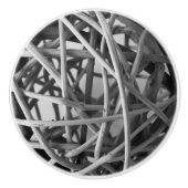 rieten bal rustiek keramische knop (Voorkant)